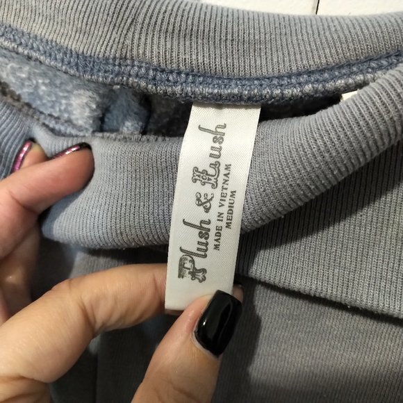 Plush and Lush extra wide leg sweat pants gray - Picture 2 of 3